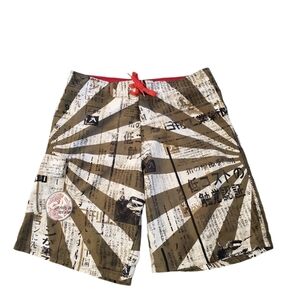 David & Goliath Men's Japanese Newspaper Jui Jitsu Board Shorts Size 32